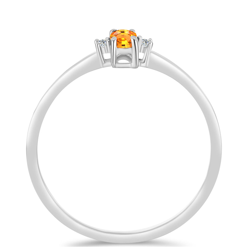 Anillo de Plata con Zafiro Padparadscha y Topacio Blanco 2 