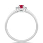 Anillo de Plata con Rubí de Madagascar y Topacio Blanco