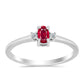 Anillo de Plata con Rubí de Madagascar y Topacio Blanco