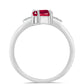Anillo de Plata con Rubí de Madagascar y Topacio Blanco