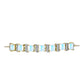 Pulsera de Plata Bañada en Oro con Piedra Lunar Arco Iris y Topacio Blanco