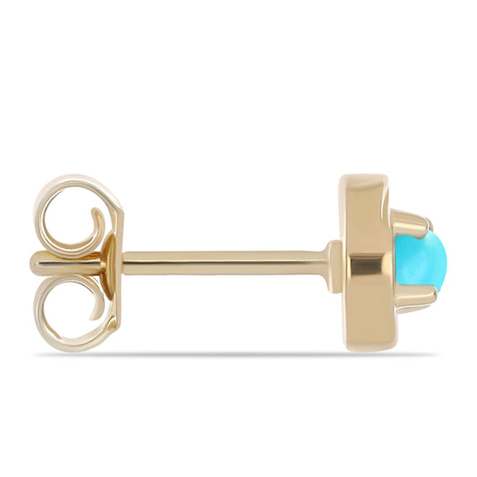 Pendientes de Plata Bañada en Oro con Turquesa Bella Durmiente y Topacio Blanco