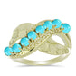 Anillo de Plata Bañada en Oro con Turquesa Bella Durmiente