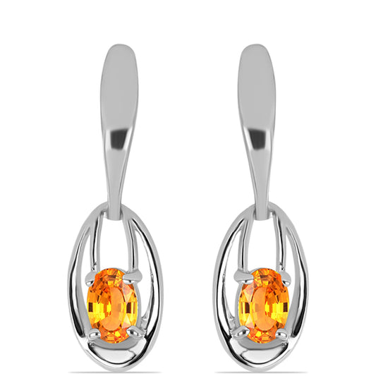 Pendientes de Plata con Zafiro Padparadscha