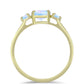 Anillo de Plata Bañada en Oro con Piedra Lunar Arco Iris