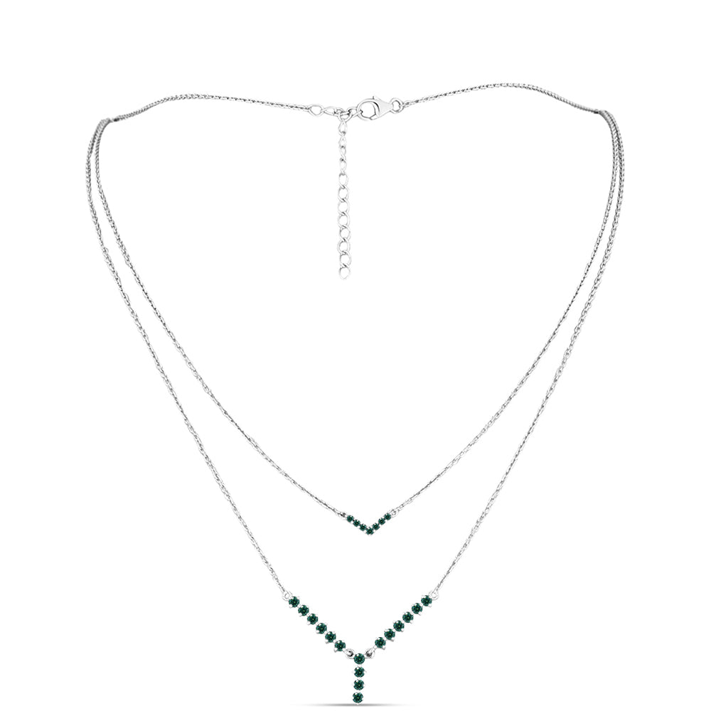 Collar de Plata con Moissanita azul mar verdosa 1 