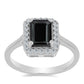 Anillo de Plata con Obsidiana y Topacio Blanco