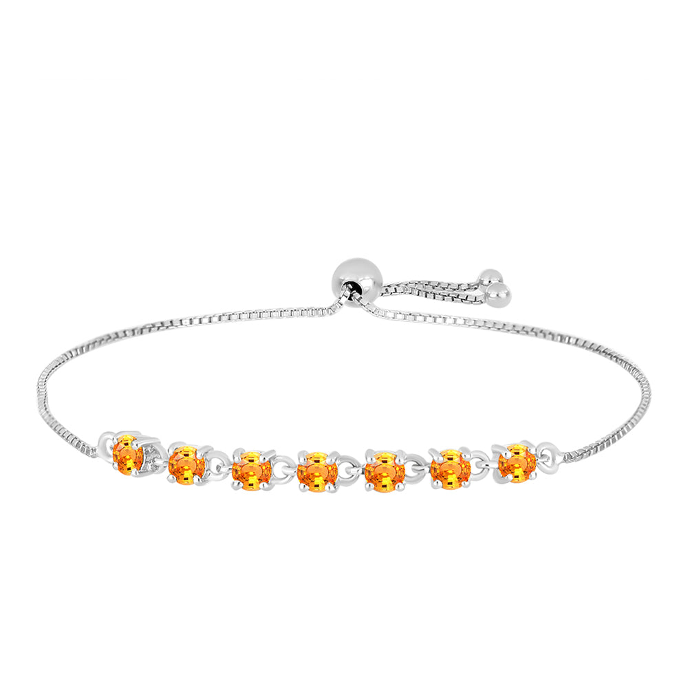 Pulsera de Plata con Zafiro Padparadscha 1 