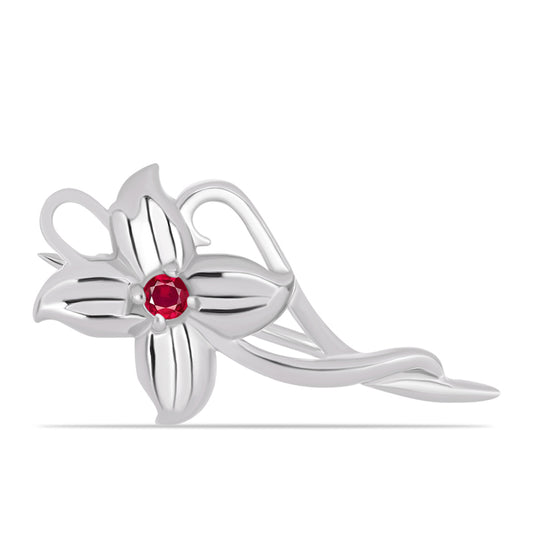 Broche de Plata con Rubí de Madagascar