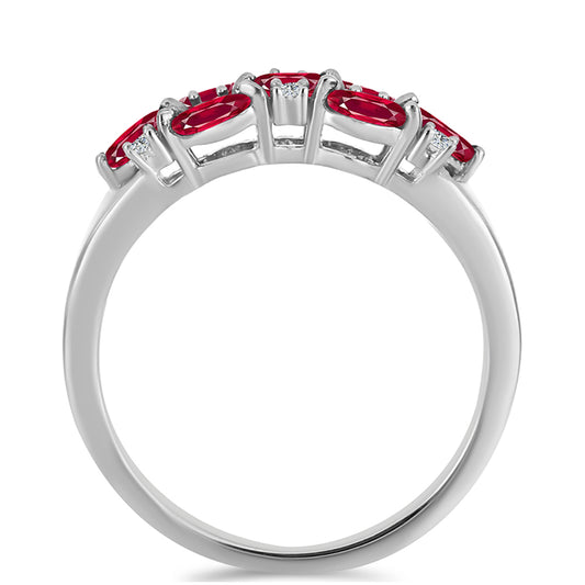 Anillo de Plata con Rubí de Madagascar y Topacio Blanco