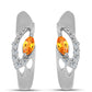 Pendientes de Plata con Zafiro Padparadscha y Topacio Blanco
