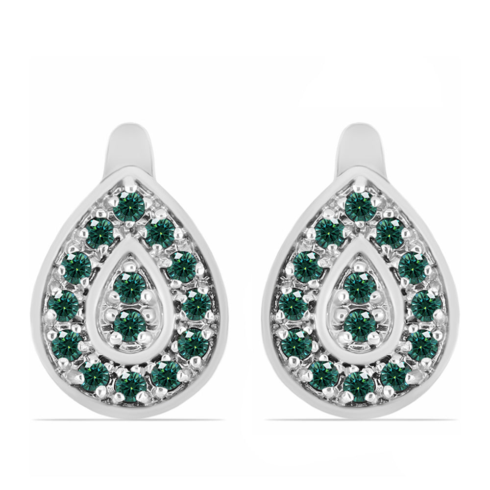 Pendientes de Plata con Moissanita azul mar verdosa 1 
