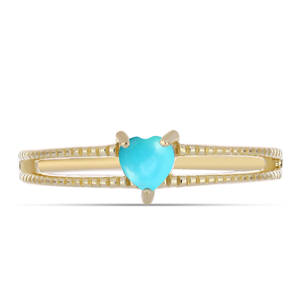 Anillo de Plata Bañada en Oro con Turquesa Bella Durmiente 1 