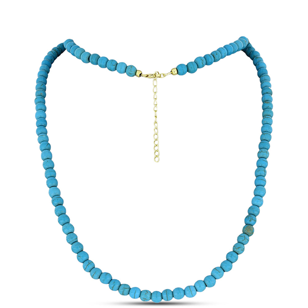 Collar de Plata Bañada en Oro con Turquesa Bella Durmiente 1 