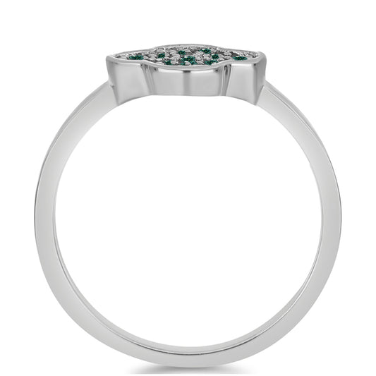 Anillo de Plata con Moissanita azul mar verdosa