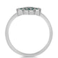 Anillo de Plata con Moissanita azul mar verdosa