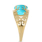 Anillo de Plata Bañada en Oro con Turquesa Bella Durmiente