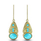 Pendientes de Plata Bañada en Oro con Turquesa Bella Durmiente
