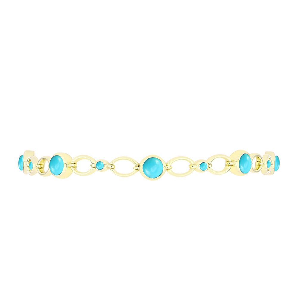 Pulsera de Plata Bañada en Oro con Turquesa Bella Durmiente 2 