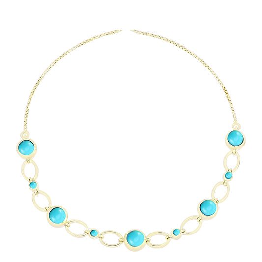 Pulsera de Plata Bañada en Oro con Turquesa Bella Durmiente
