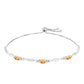 Pulsera de Plata con Zafiro Padparadscha y Topacio Blanco