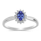 Anillo de Plata con Tanzanita AA y Topacio Blanco