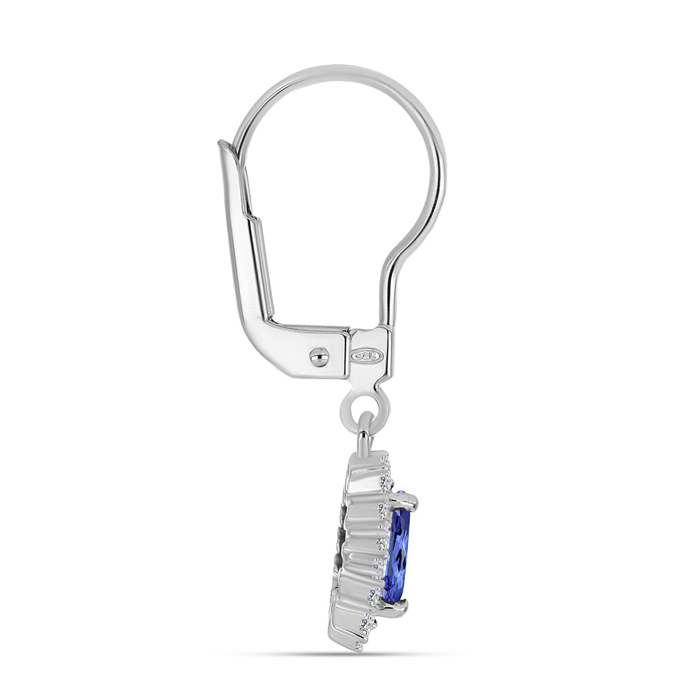 Pendientes de Plata con Tanzanita AA y Topacio Blanco 2 