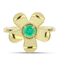 Anillo de Plata Bañada en Oro con Esmeralda de Colombia