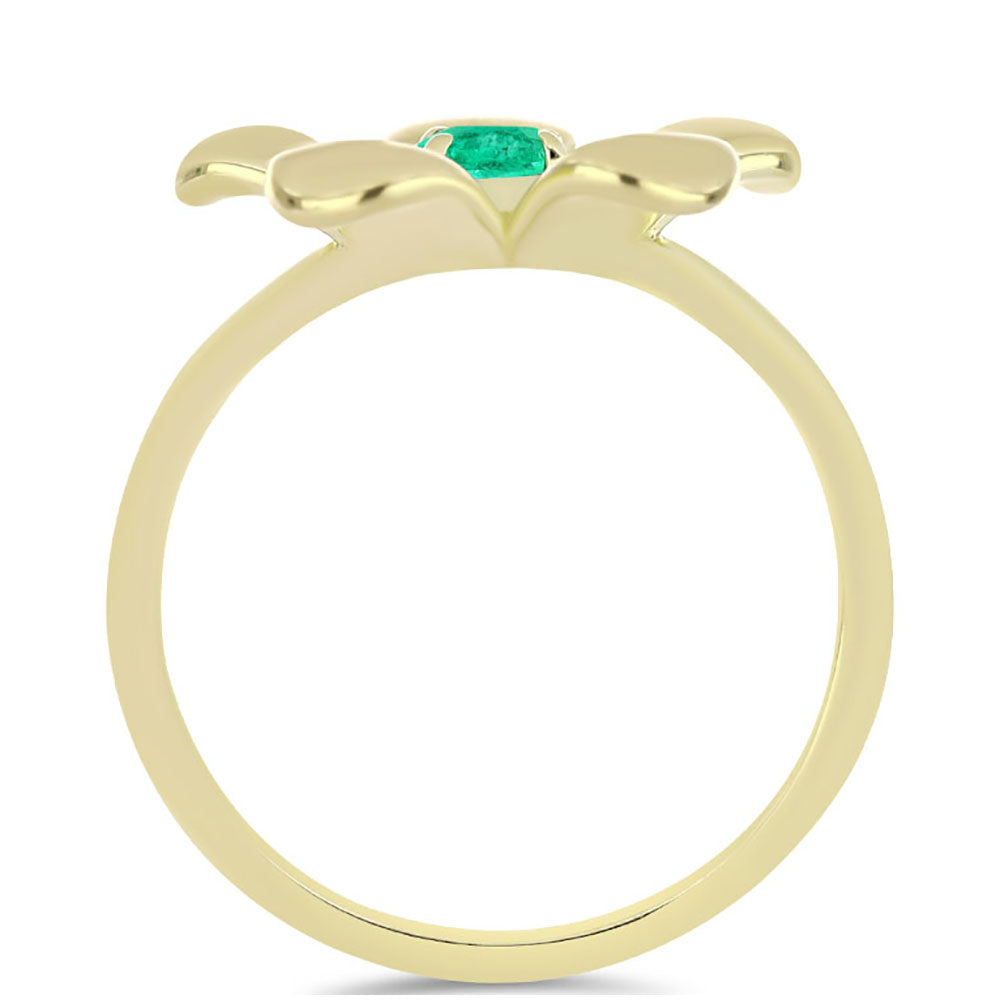 Anillo de Plata Bañada en Oro con Esmeralda de Colombia 2 