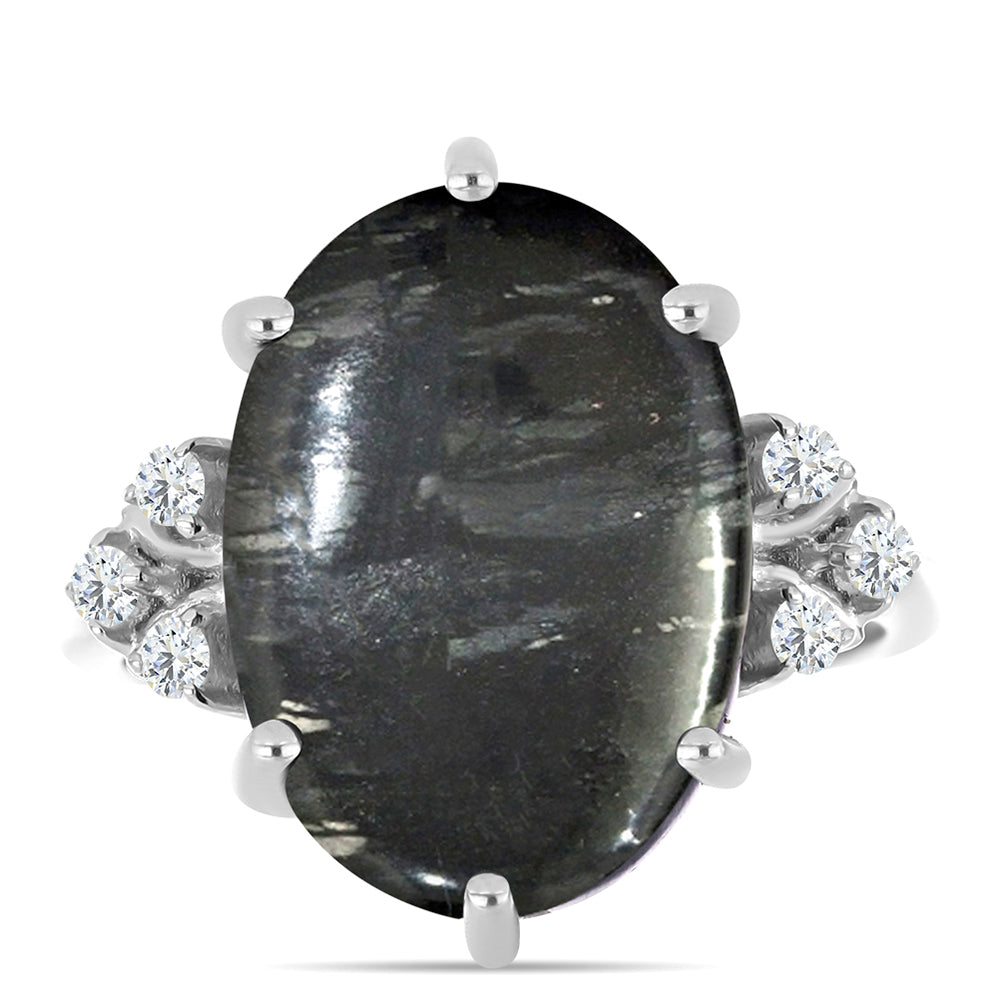 Anillo de Plata con Jaspe Picasso y Topacio Blanco 1 