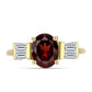 Anillo de Plata Bañada en Oro con Granate Barton y Topacio Blanco