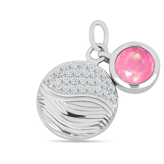 Colgante de Plata con Ópalo Rosa de Lega Dembi y Topacio Blanco