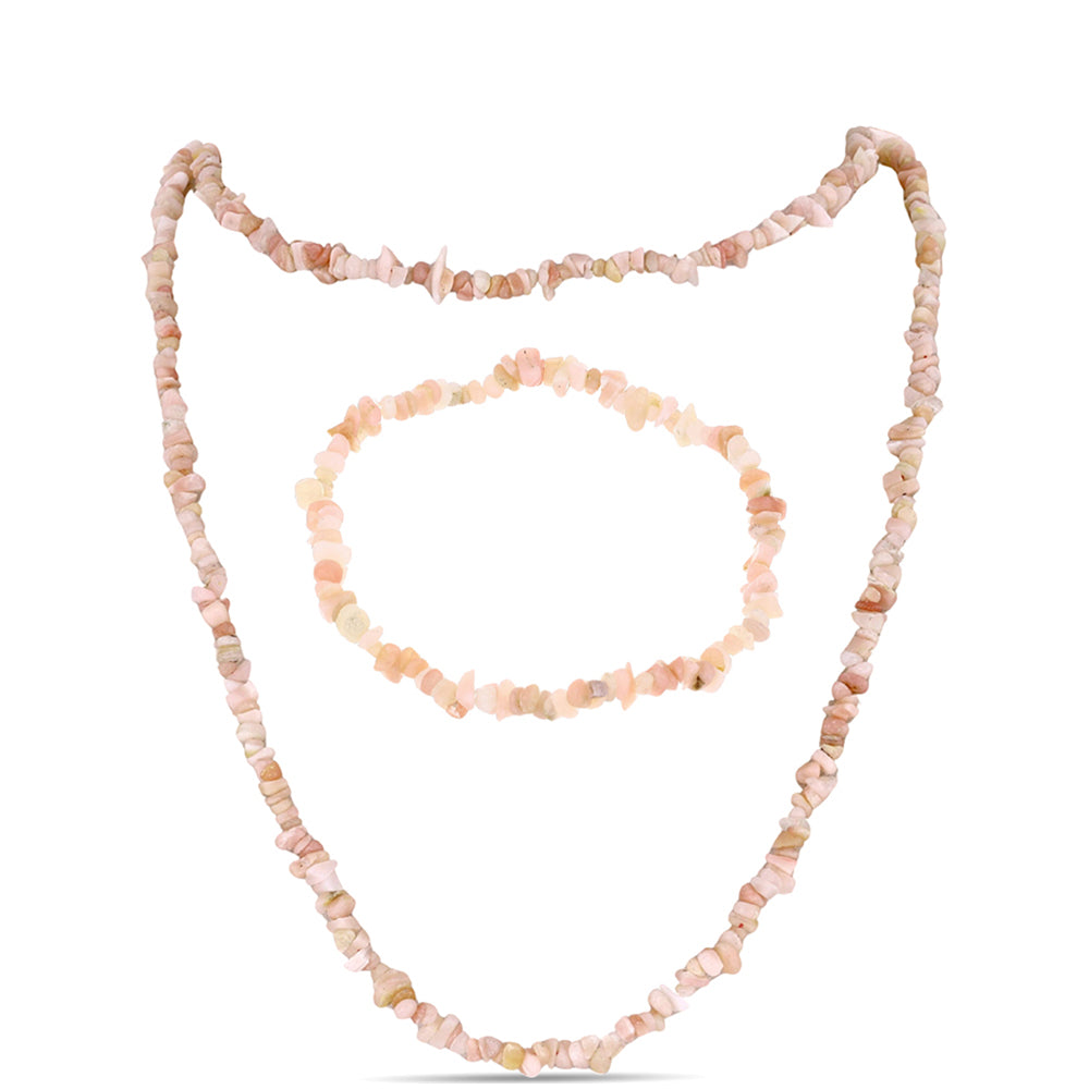 Conjunto Pepita con Ópalo Rosa de Lega Dembi ( Collar +Pulsera ) 1 