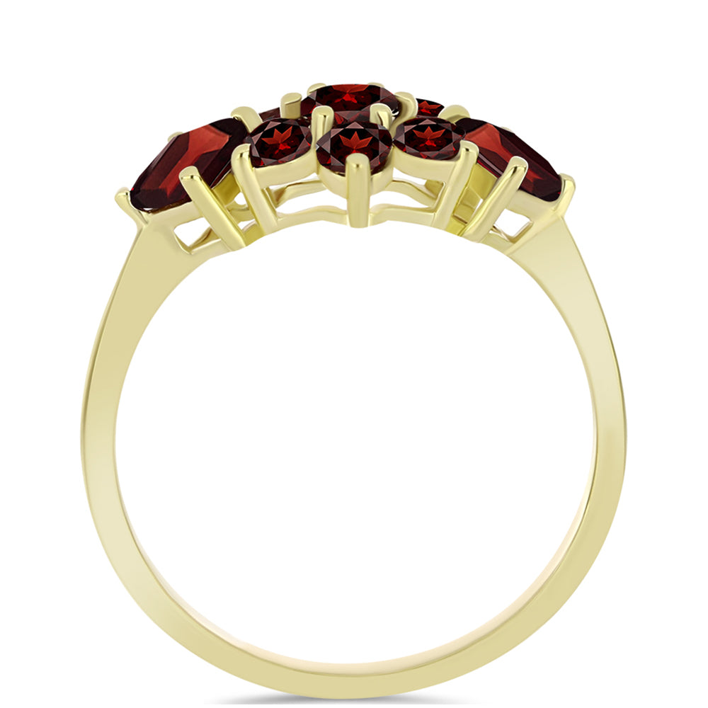 Anillo de Plata Bañada en Oro con Granate Barton