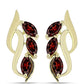 Pendientes de Plata Bañada en Oro con Granate Barton