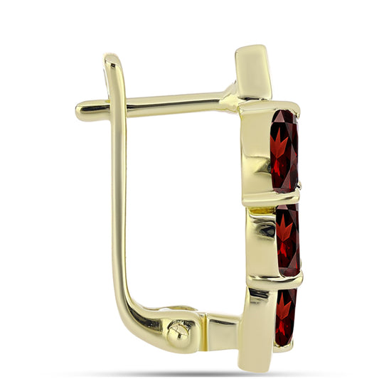 Pendientes de Plata Bañada en Oro con Granate Barton