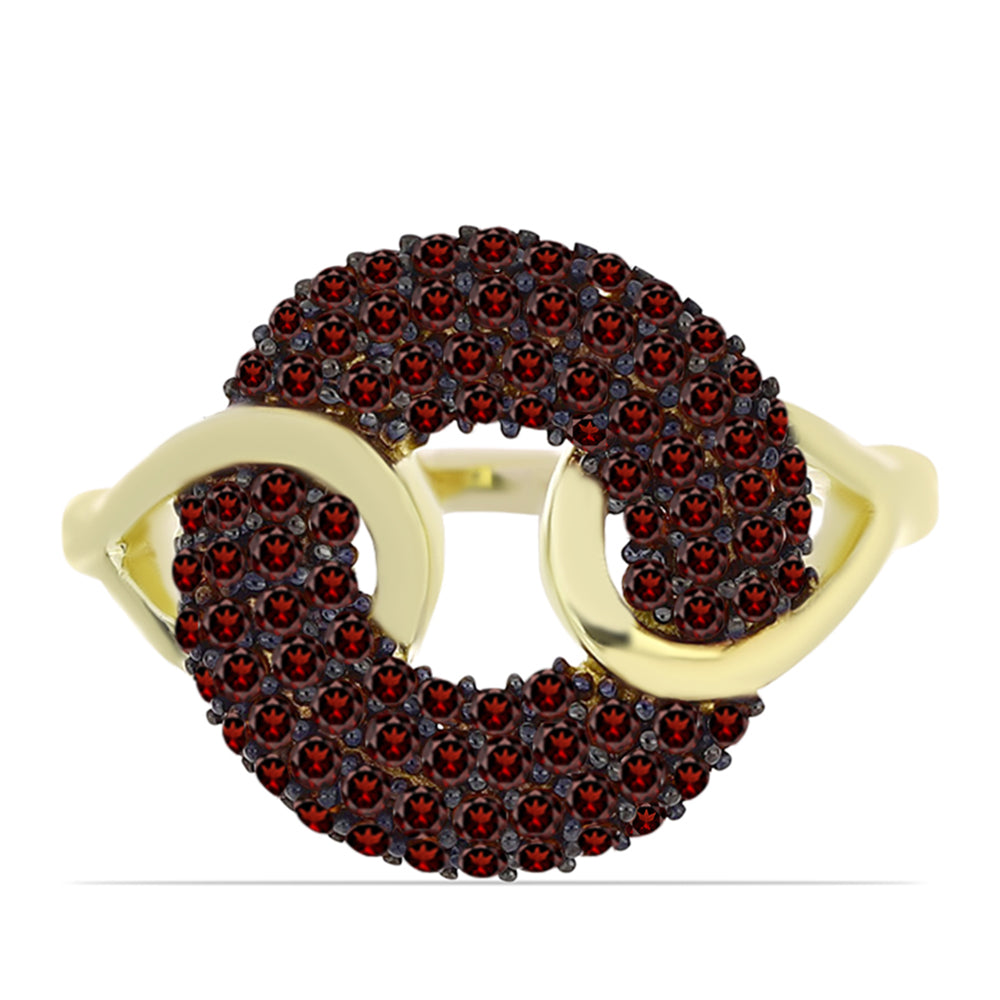 Anillo de Plata Bañada en Oro con Granate Barton 1 