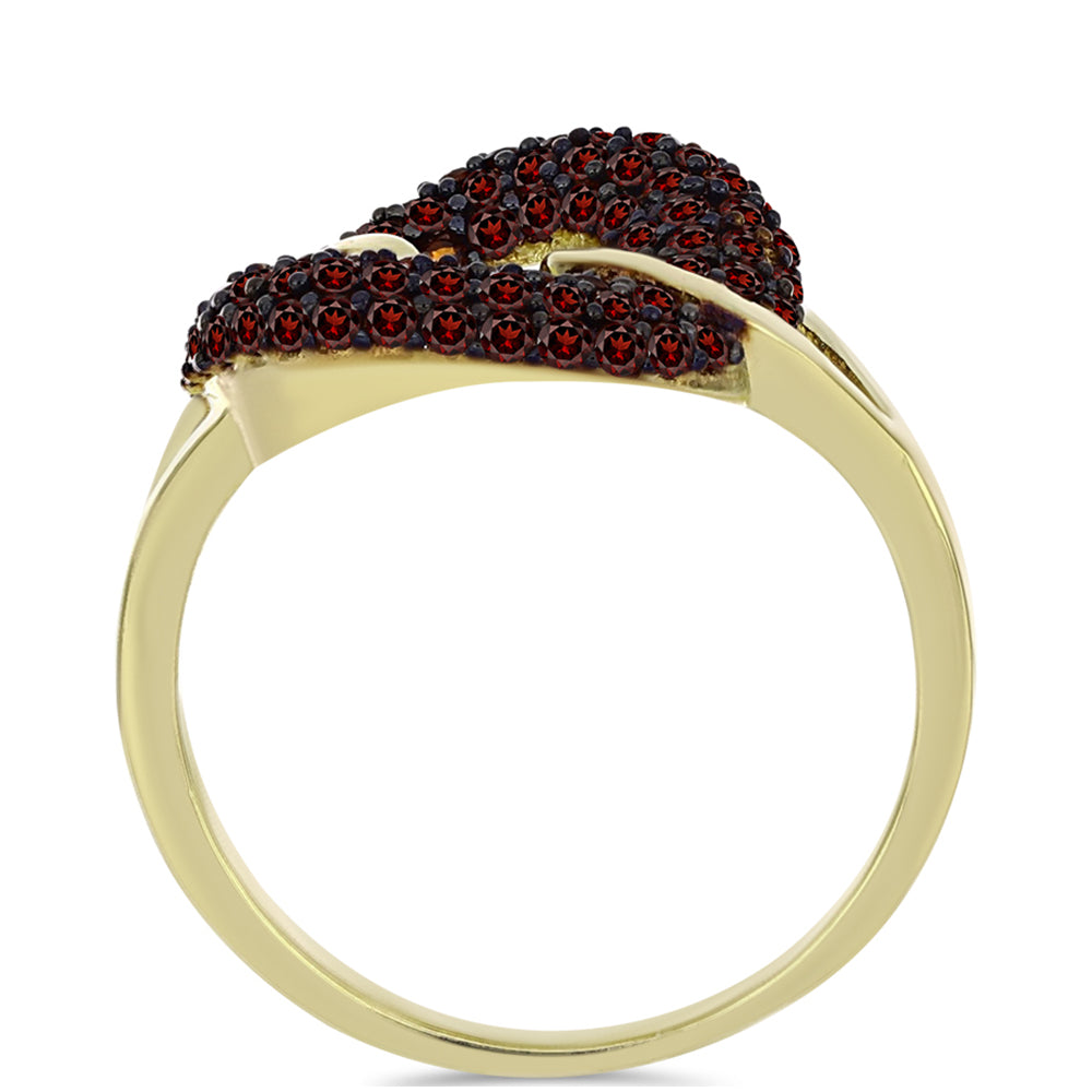 Anillo de Plata Bañada en Oro con Granate Barton 2 