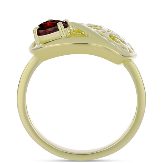 Anillo de Plata Bañada en Oro con Granate Barton