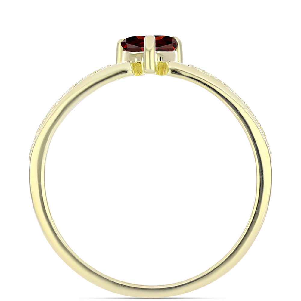 Anillo de Plata Bañada en Oro con Granate Barton