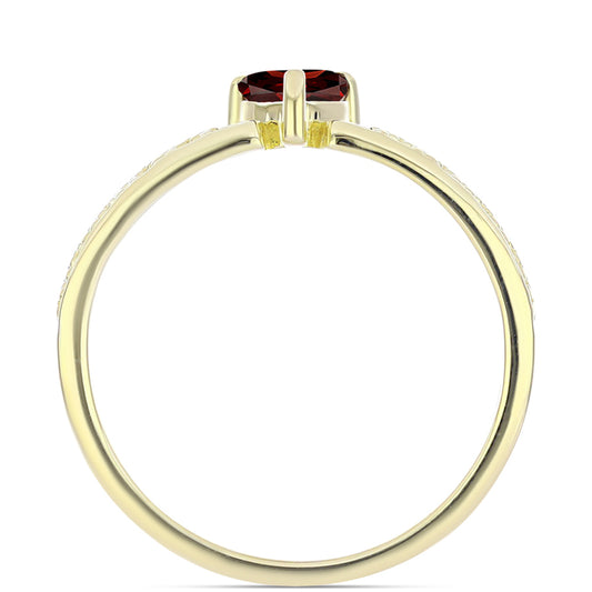 Anillo de Plata Bañada en Oro con Granate Barton