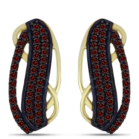 Pendientes de Plata Bañada en Oro con Granate Barton