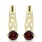 Pendientes de Plata Bañada en Oro con Granate Barton