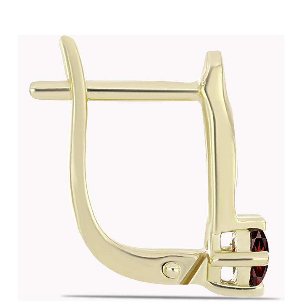 Pendientes de Plata Bañada en Oro con Granate Barton