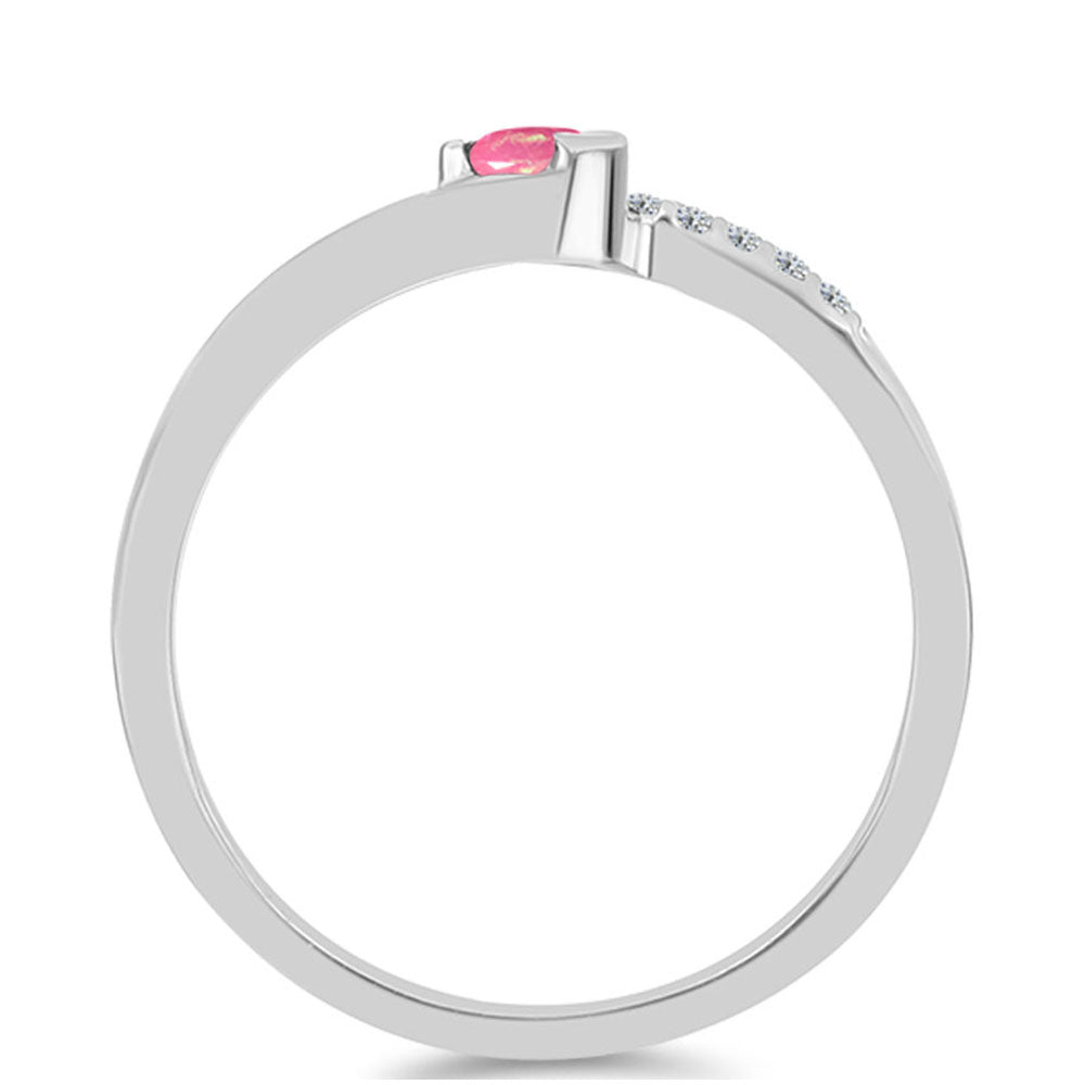 Anillo de Plata con Ópalo Rosa de Lega Dembi y Topacio Blanco 2 