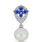 Colgante de Plata con Zafiro Azul Australiano y Perla blanca de agua dulce