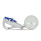 Colgante de Plata con Zafiro Azul Australiano y Perla blanca de agua dulce