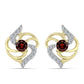 Pendientes de Plata Bañada en Oro con Granate Barton y Topacio Blanco