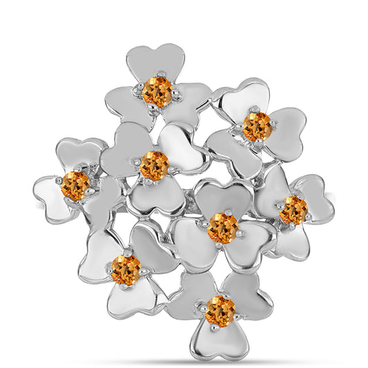 Anillo de Plata con Topacio amarillo imperial