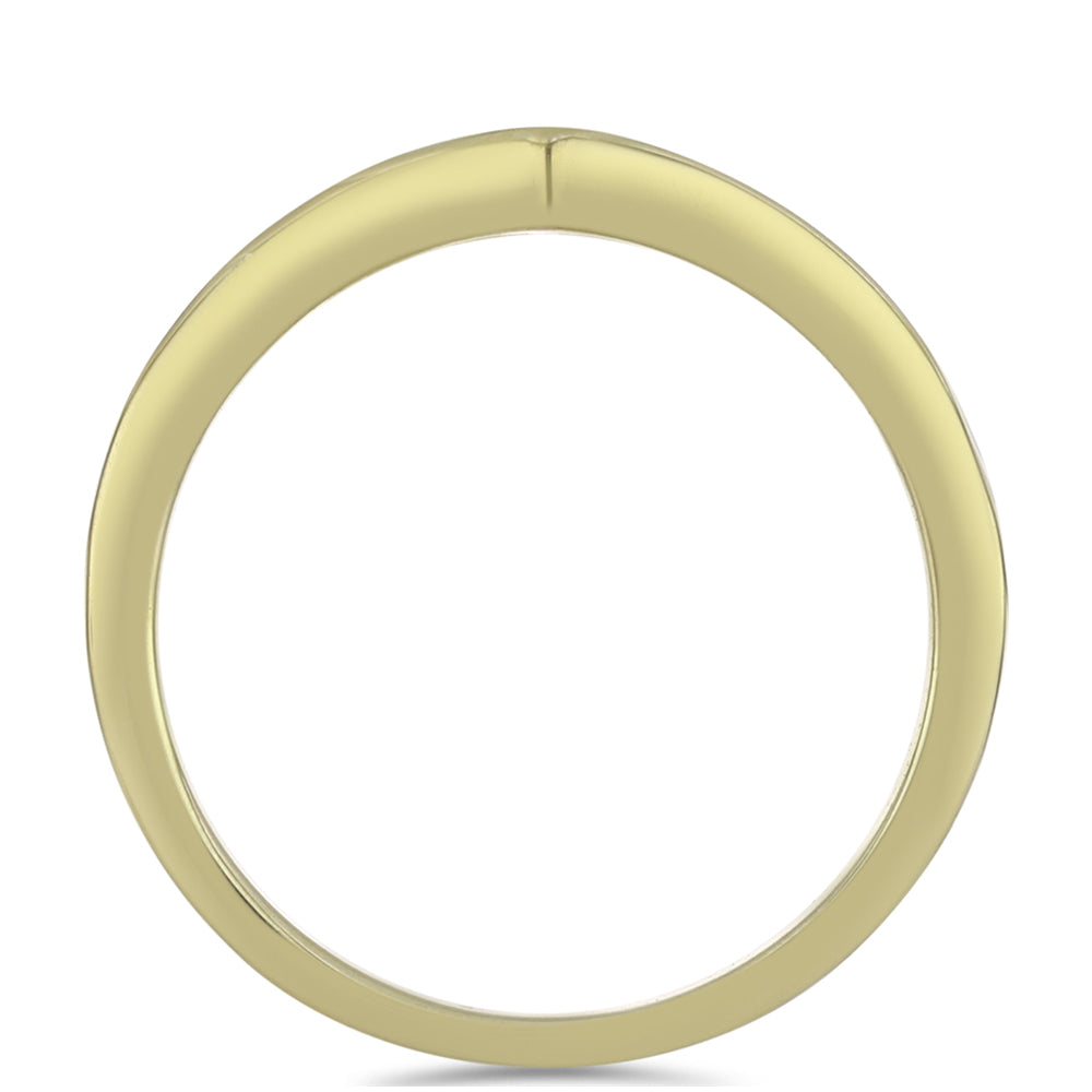 Anillo de Plata Bañada en Oro con Moisanita hielo 2 